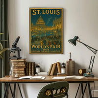 1904 World's Fair Grand Vintage Cultural or Heritage Poster