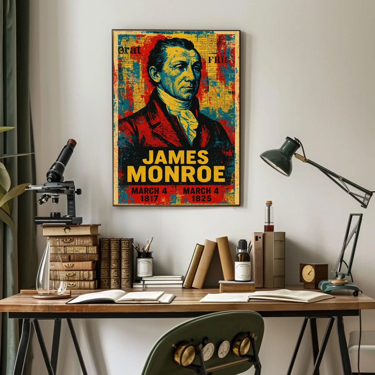 James Monroe 5th President of the United States Street Art Mashup Poster