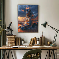 Mystical Sphinx Sunset Cultural or Heritage Poster PosterGoat