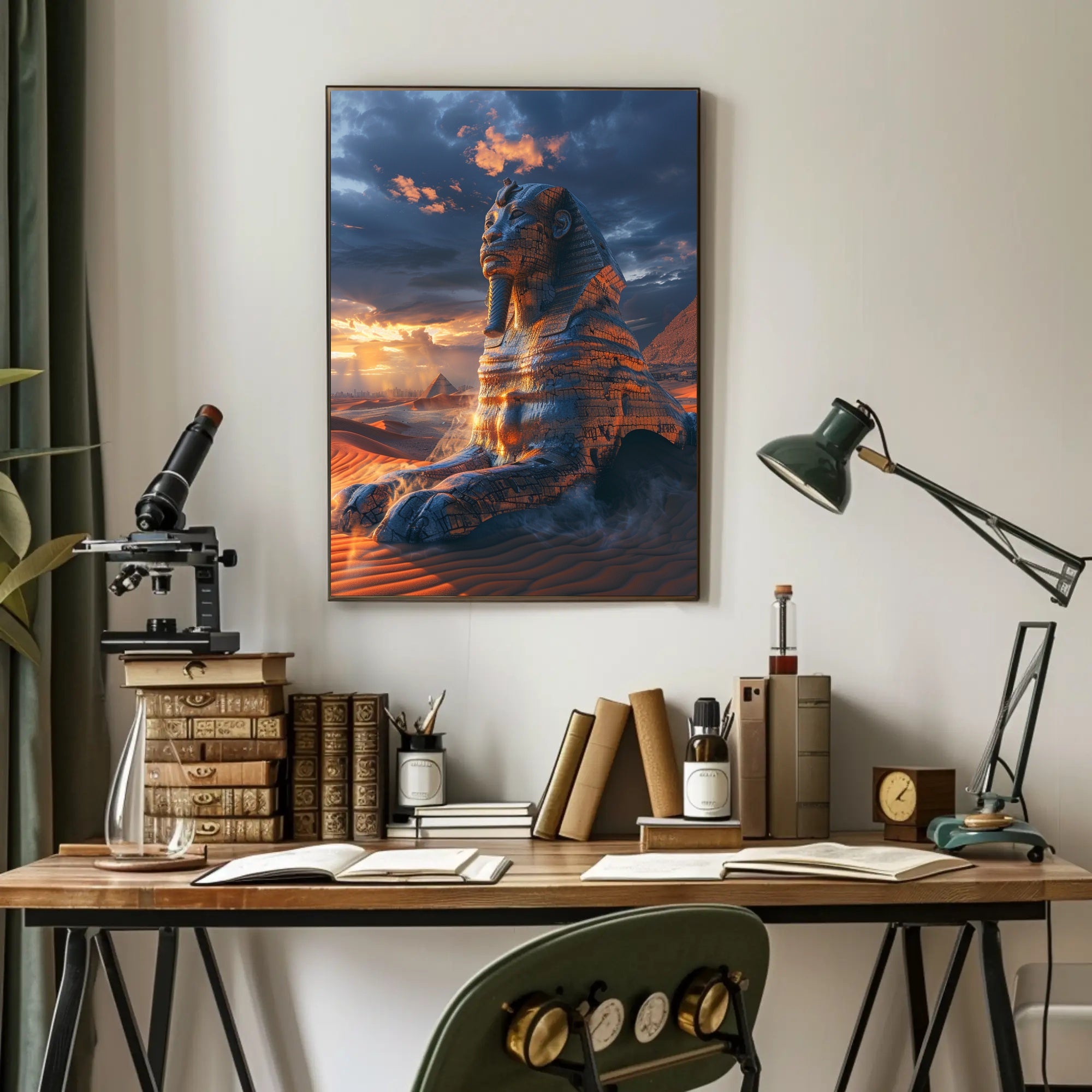 Mystical Sphinx Sunset Cultural or Heritage Poster PosterGoat