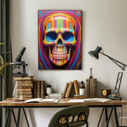 Vibrant Skull Art Poster PosterGoat