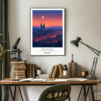 Oxford Skyline Sunset: Urban or Cityscape Poster