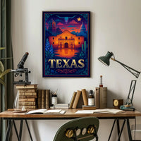 Texas Heritage Poster Vintage Travel Wall Art