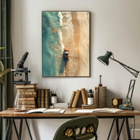 Dramatic Fantasy Poster: Solitary Figure on Cliff PosterGoat