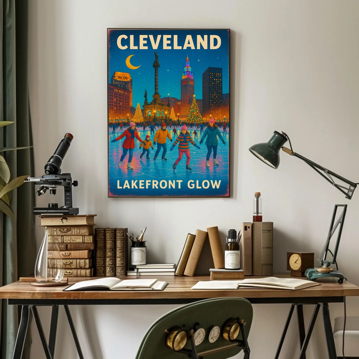Cleveland Lakefront Glow Poster