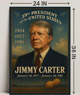 Jimmy Carter 39th President Wall Art Vintage Portrait Print PosterGoat