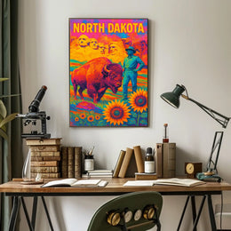 North Dakota A Vibrant Tribute Poster