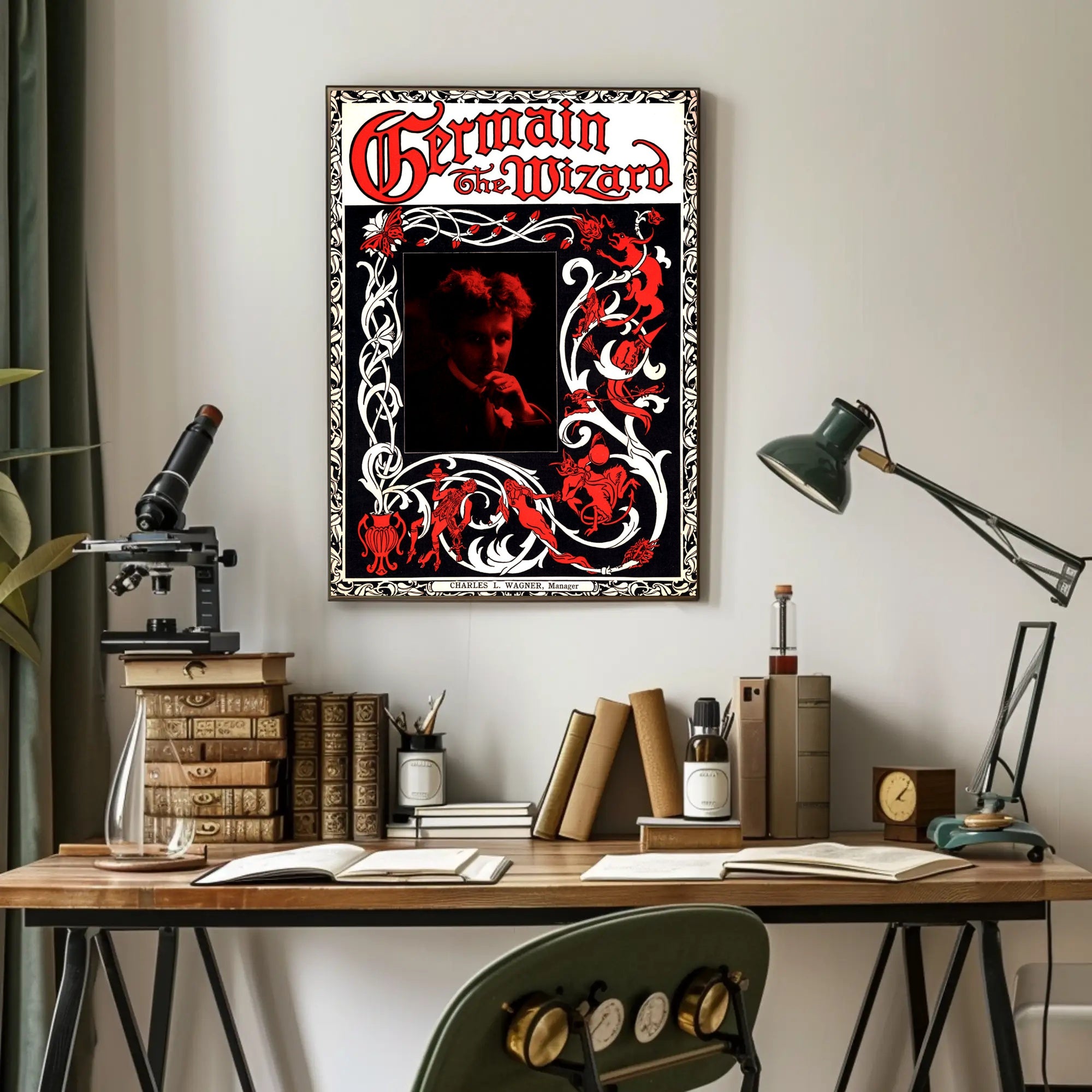 Germain the Wizard Art Nouveau Mystical Poster
