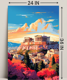The Acropolis At Sunset Poster
