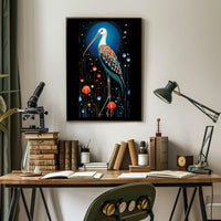 Artistic Bird with Vibrant Feathers Abstract or Artistic Poster