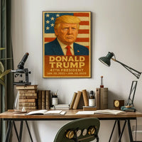 Patriotic Leadership Portrait Poster with American Flag Theme