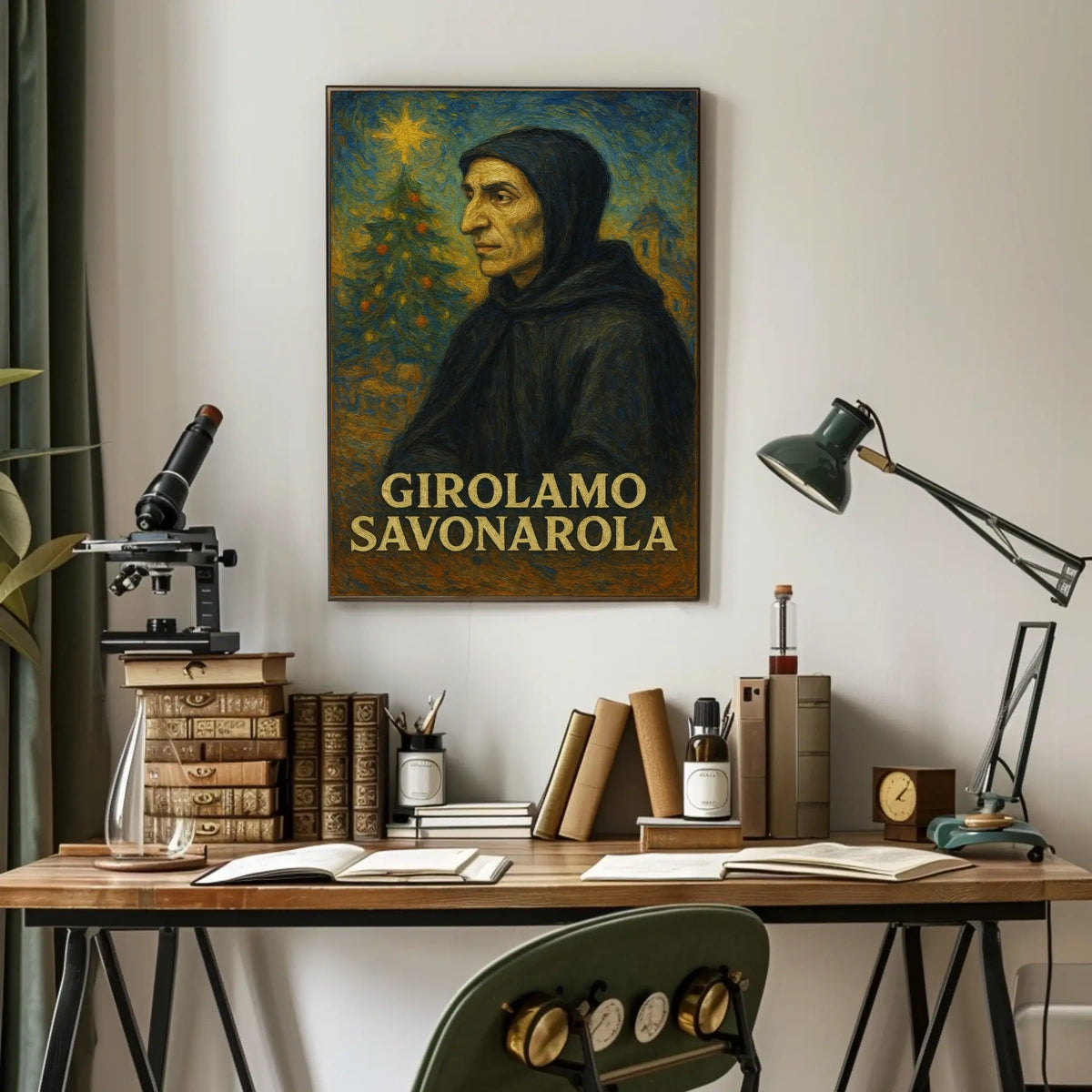 Savonarola Renaissance Figure Artistic Depiction Historical Poster