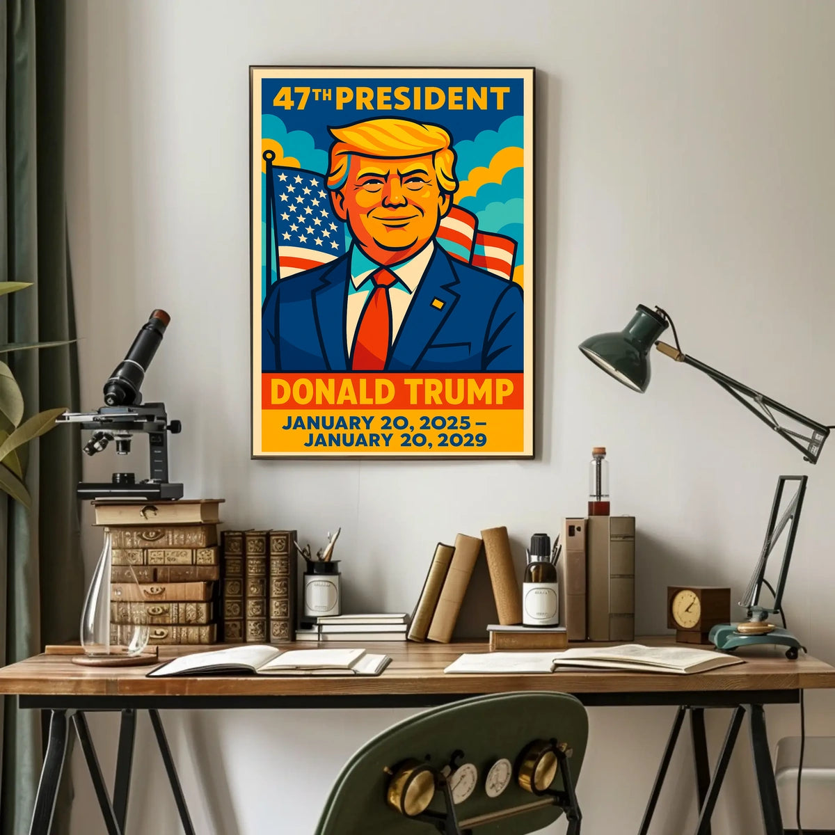 Patriotic Leadership Poster Featuring American Political Icon