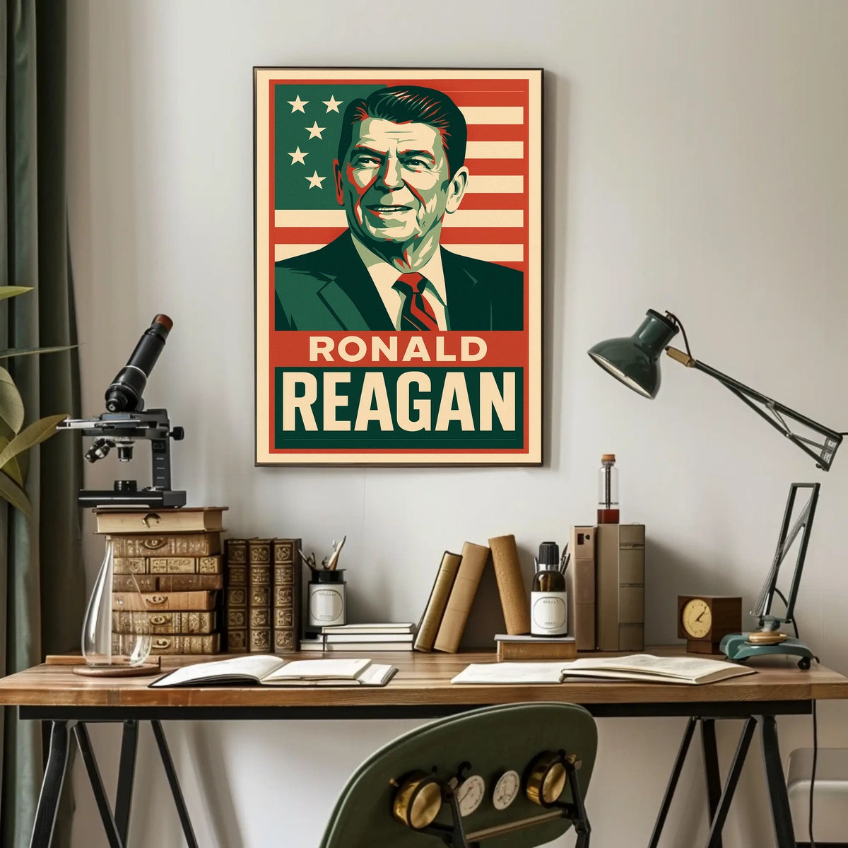 Ronald Reagan Retro Portrait American Nostalgia Poster