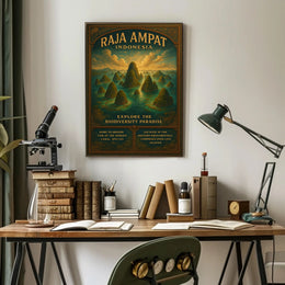 Raja Ampat Travel Poster Vintage Biodiversity Print