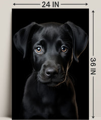 Portrait Of A Black Labrador Puppy Poster PosterGoat