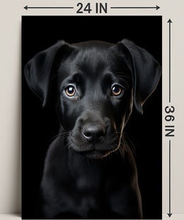 Portrait Of A Black Labrador Puppy Poster PosterGoat