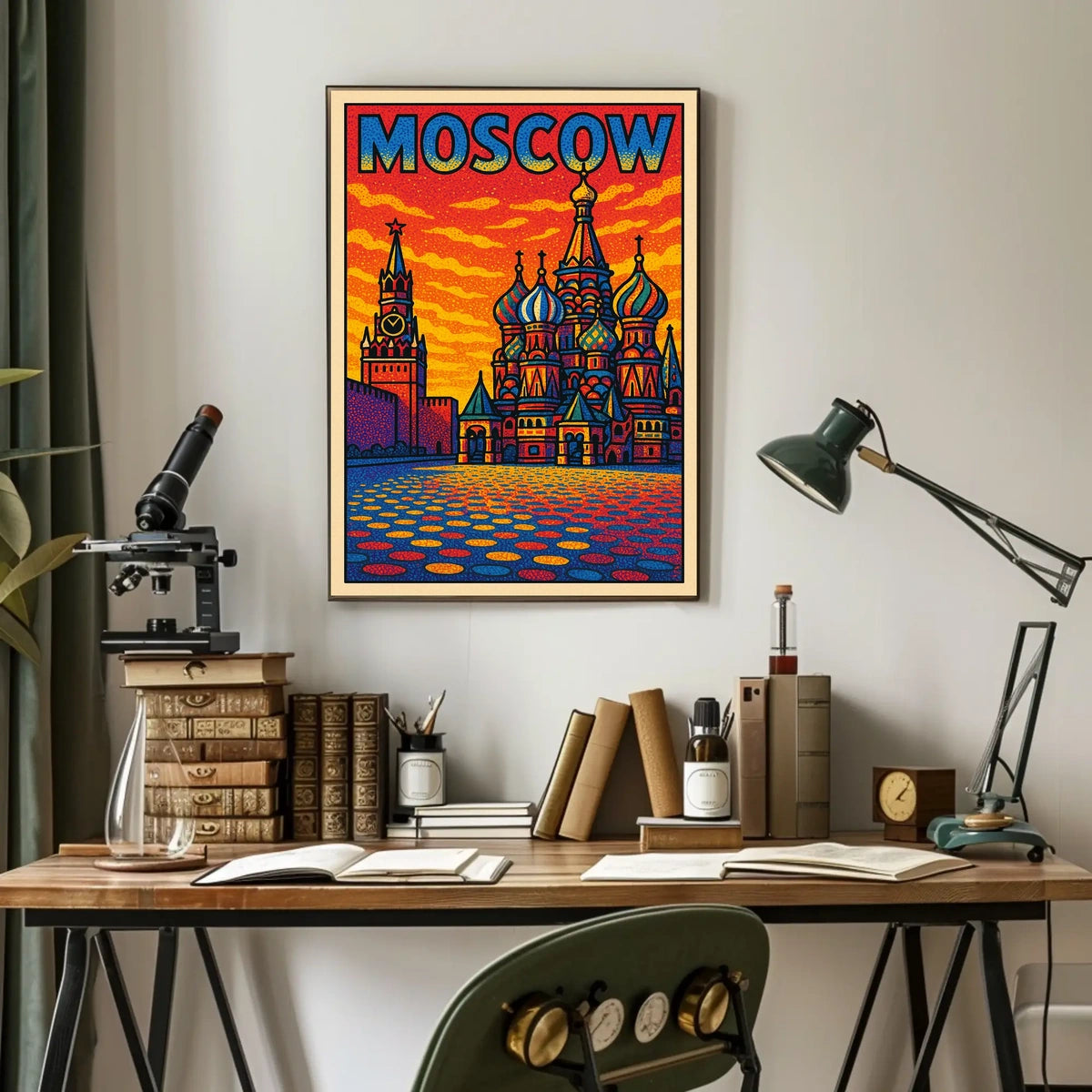 Moscow Skyline Art Poster