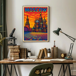 Moscow Skyline Art Poster