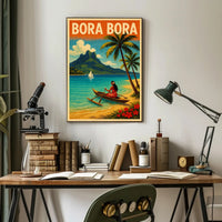 Bora Bora Scenic Vintage Travel Poster PosterGoat