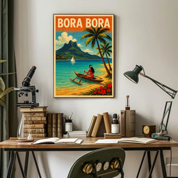 Bora Bora Scenic Vintage Travel Poster PosterGoat