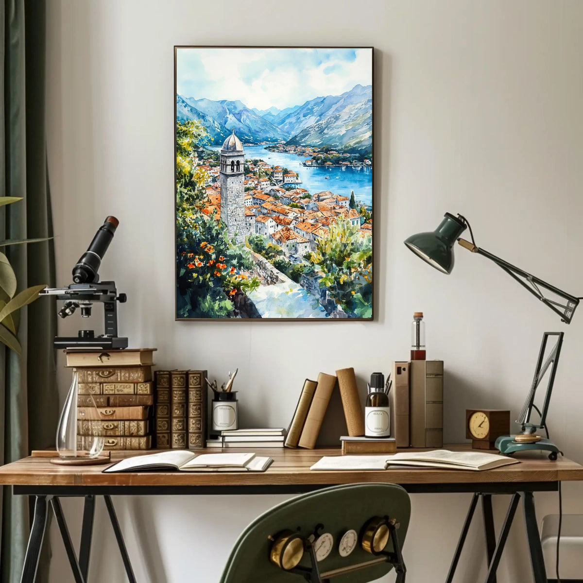 Montenegro Kotor Old Town and Bay View Poster