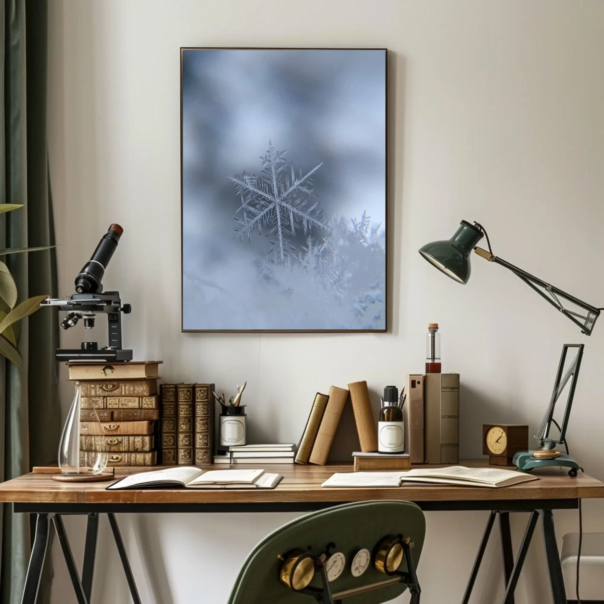 Intricately Detailed Snowflake Photorealistic Artistic Poster