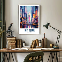Times Square Vibrant Urban Life Poster Modern Wall Art