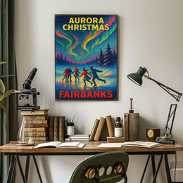 Aurora Christmas in Fairbanks Poster