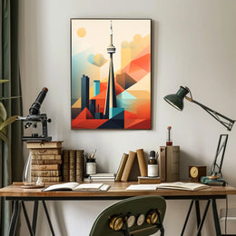 CN Tower in Toronto Skyline Travel Poster
