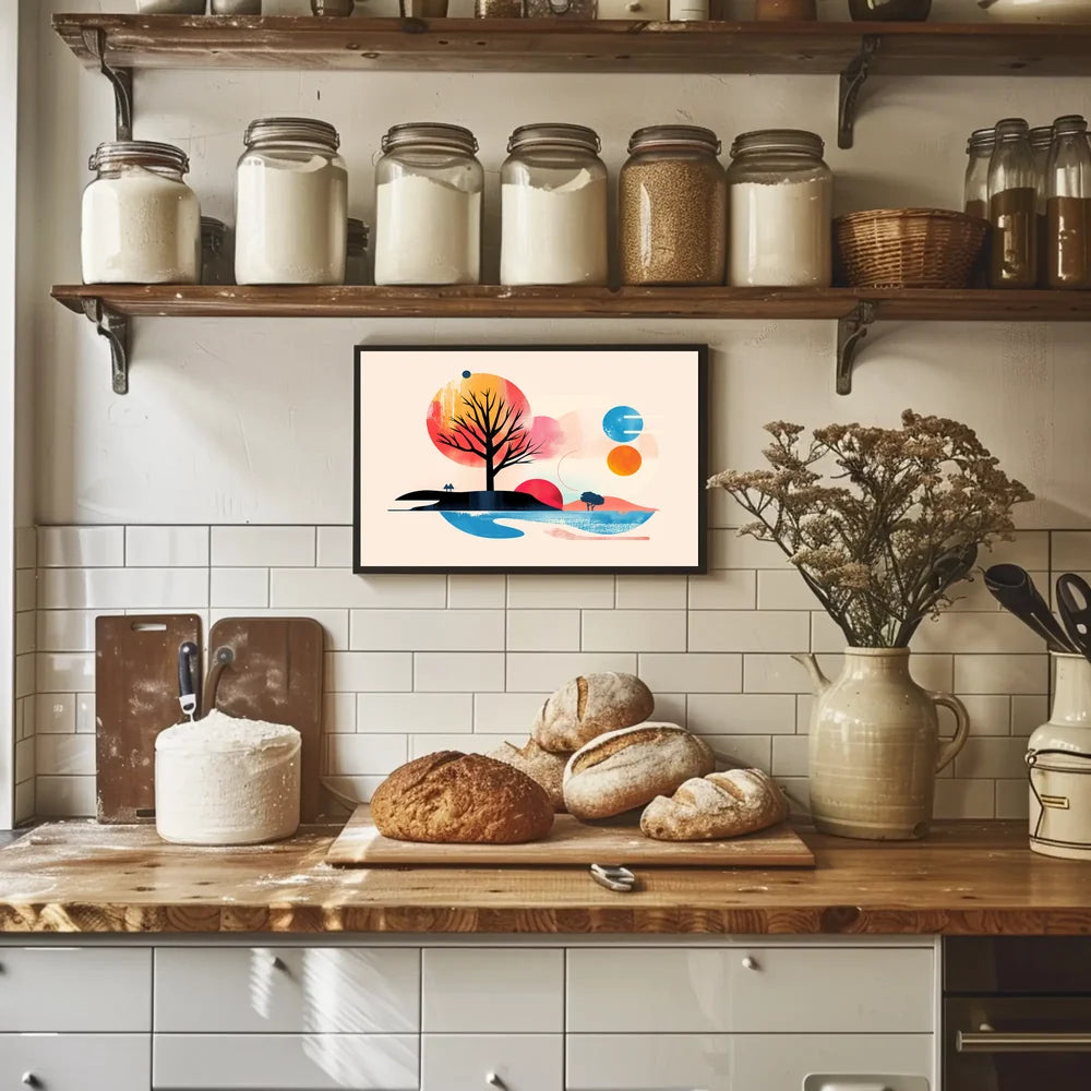 Surreal Abstract Landscape Poster with Vibrant Colors