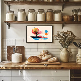 Surreal Abstract Landscape Poster with Vibrant Colors