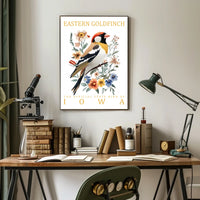 Eastern Goldfinch Iowa State Bird Art Poster