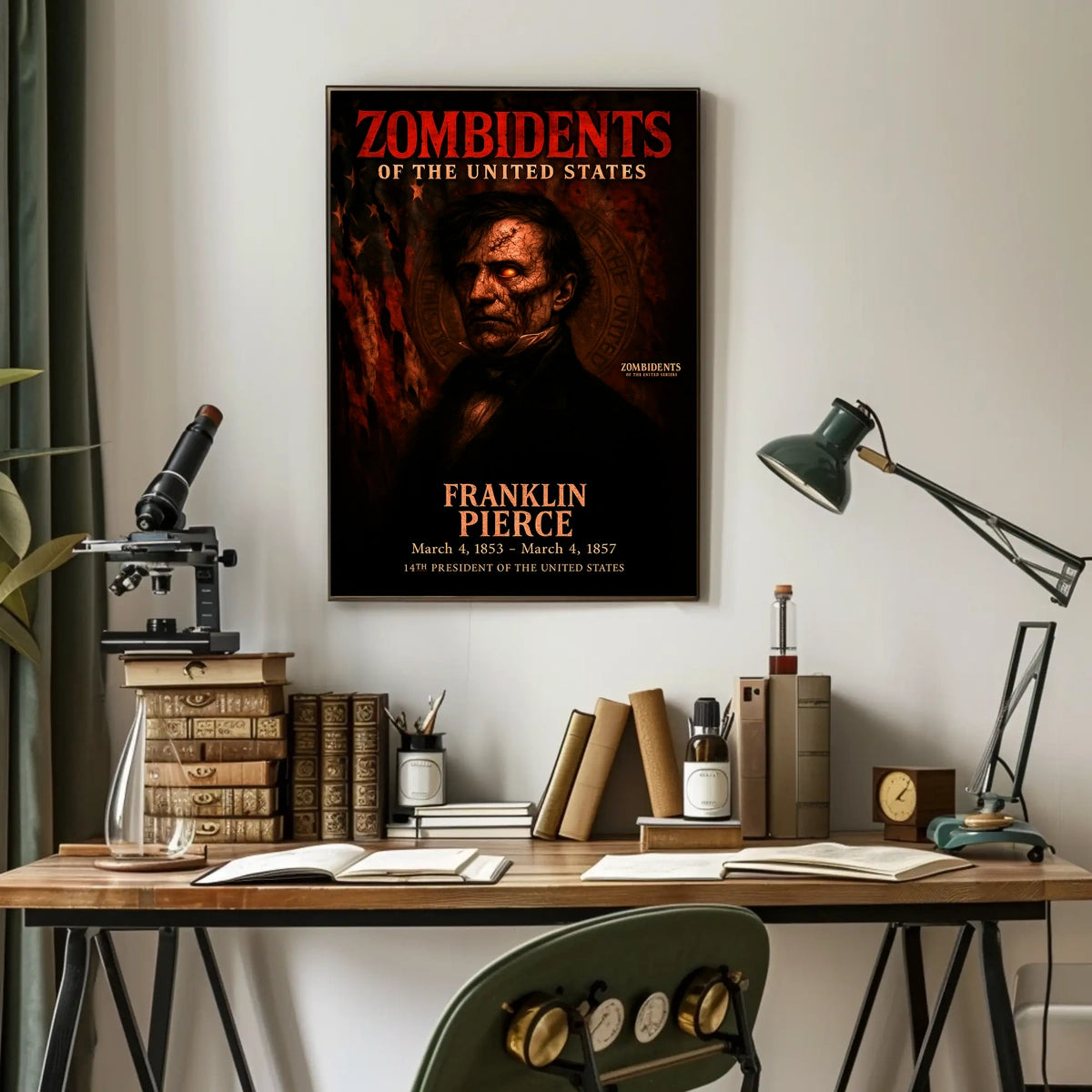 Franklin Pierce 14th President of the United States Zombidents Poster Series