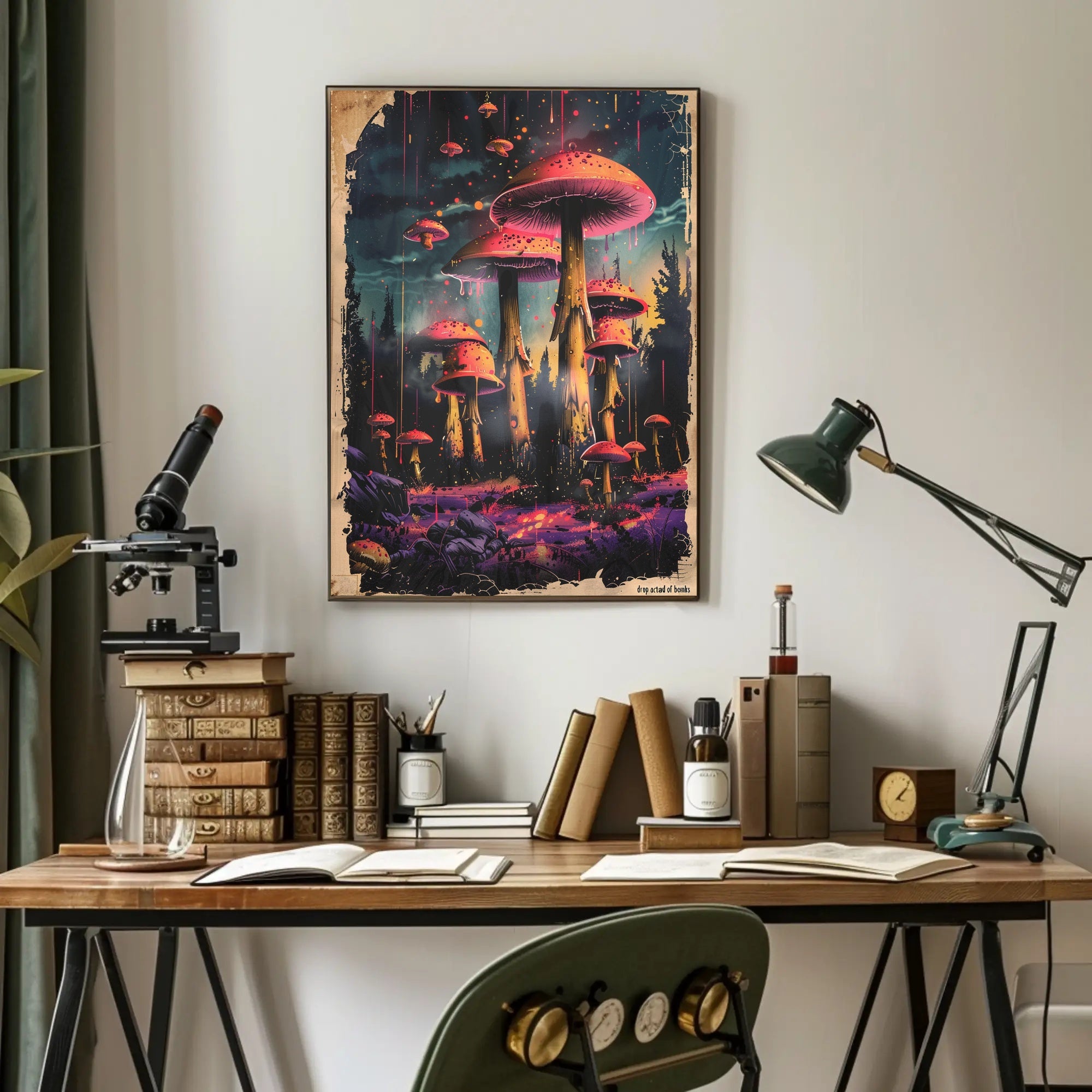 Enchanted Mushroom Forest Art Print Poster for Home Decor PosterGoat