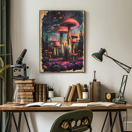 Enchanted Mushroom Forest Art Print Poster for Home Decor PosterGoat