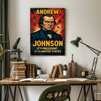 Andrew Johnson Seventeenth President Poster Vintage Wall Art
