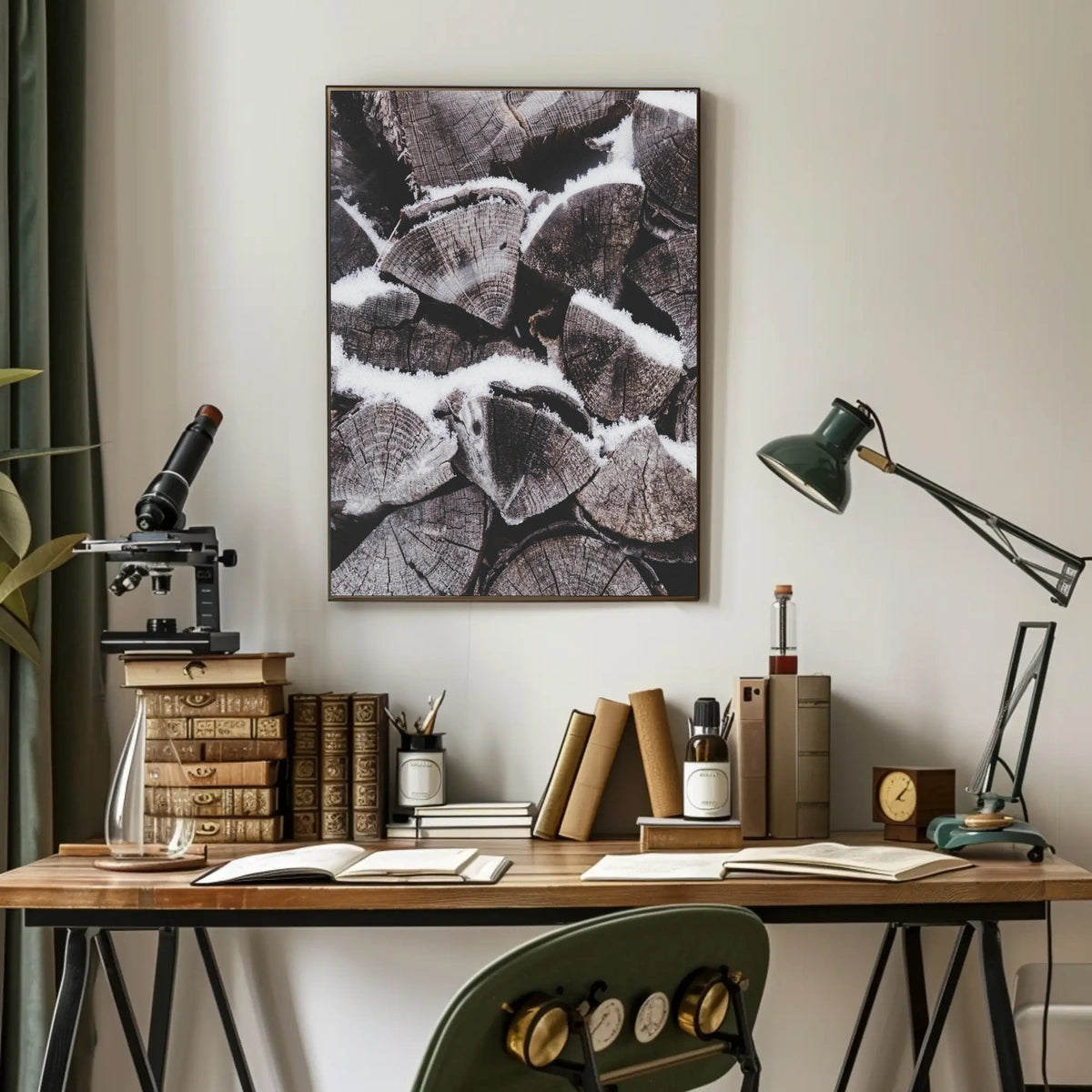 Rustic Winter Serenity Photorealistic Abstract or Artistic Poster