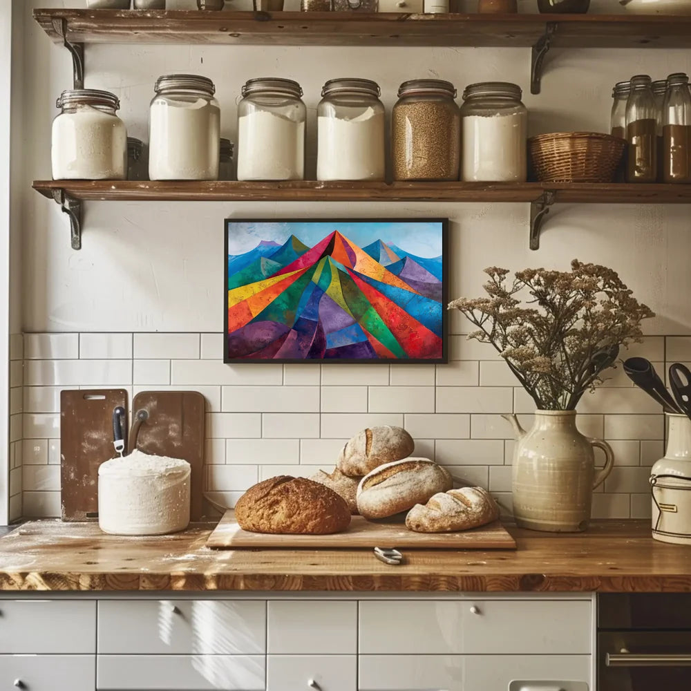 Abstract Geometric Mountain Landscape Poster Art Print