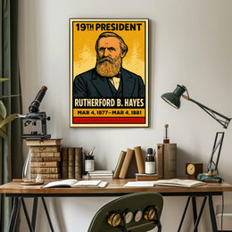 Rutherford B. Hayes 19th President of the United States Inked Comic Style Poster
