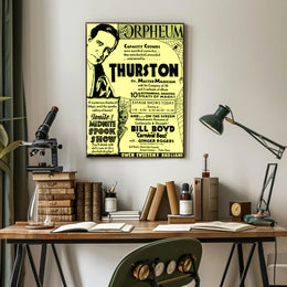 Thurston Magic Show Vintage Theatrical Cultural Poster