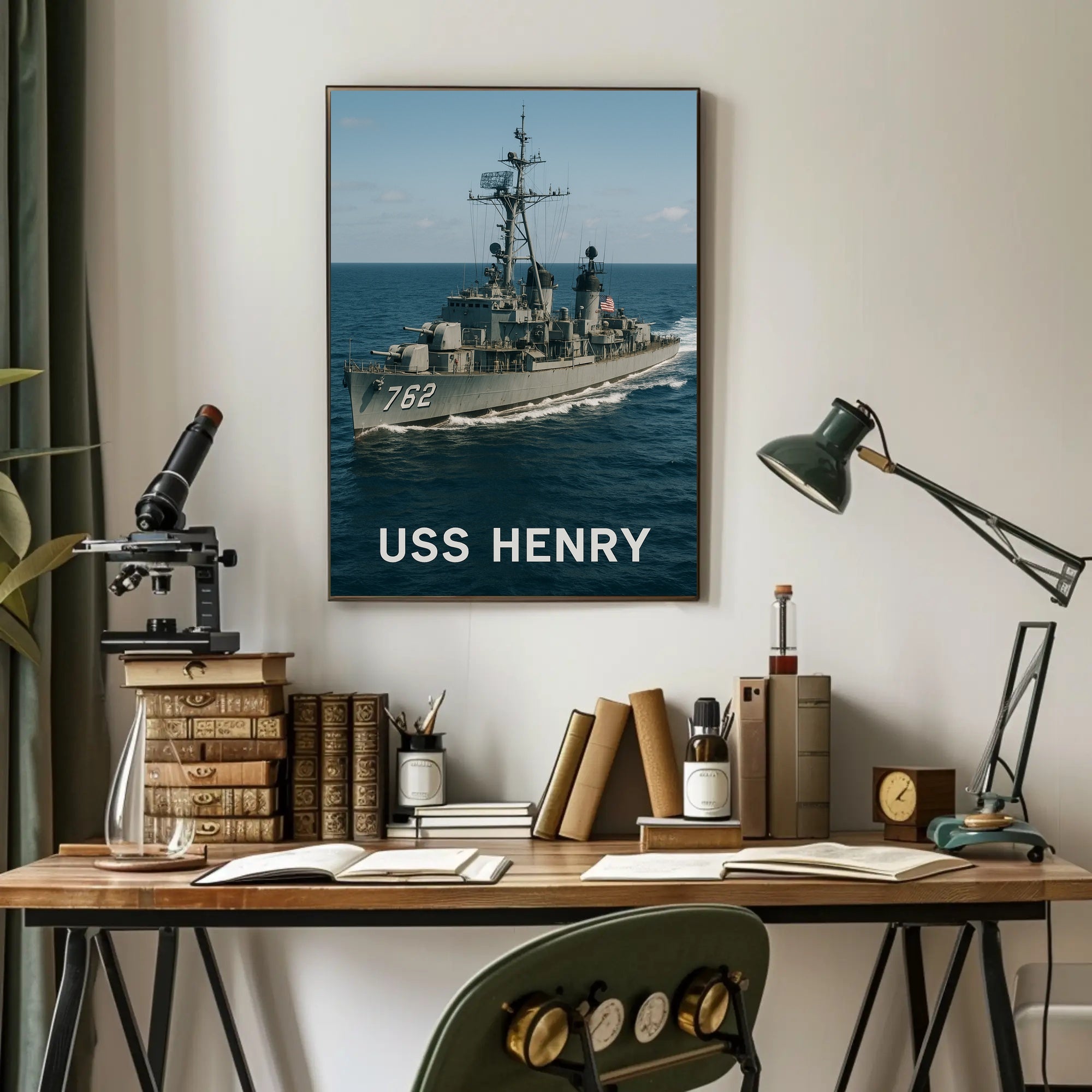 USS Henry Naval Ship Poster Vintage Maritime Wall Art