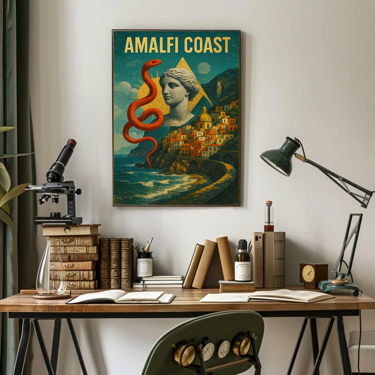 Amalfi Coast Artistic Impression Poster Wall Art Decor