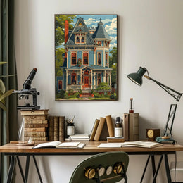 Victorian House Vintage Art Poster with Modern Twist PosterGoat