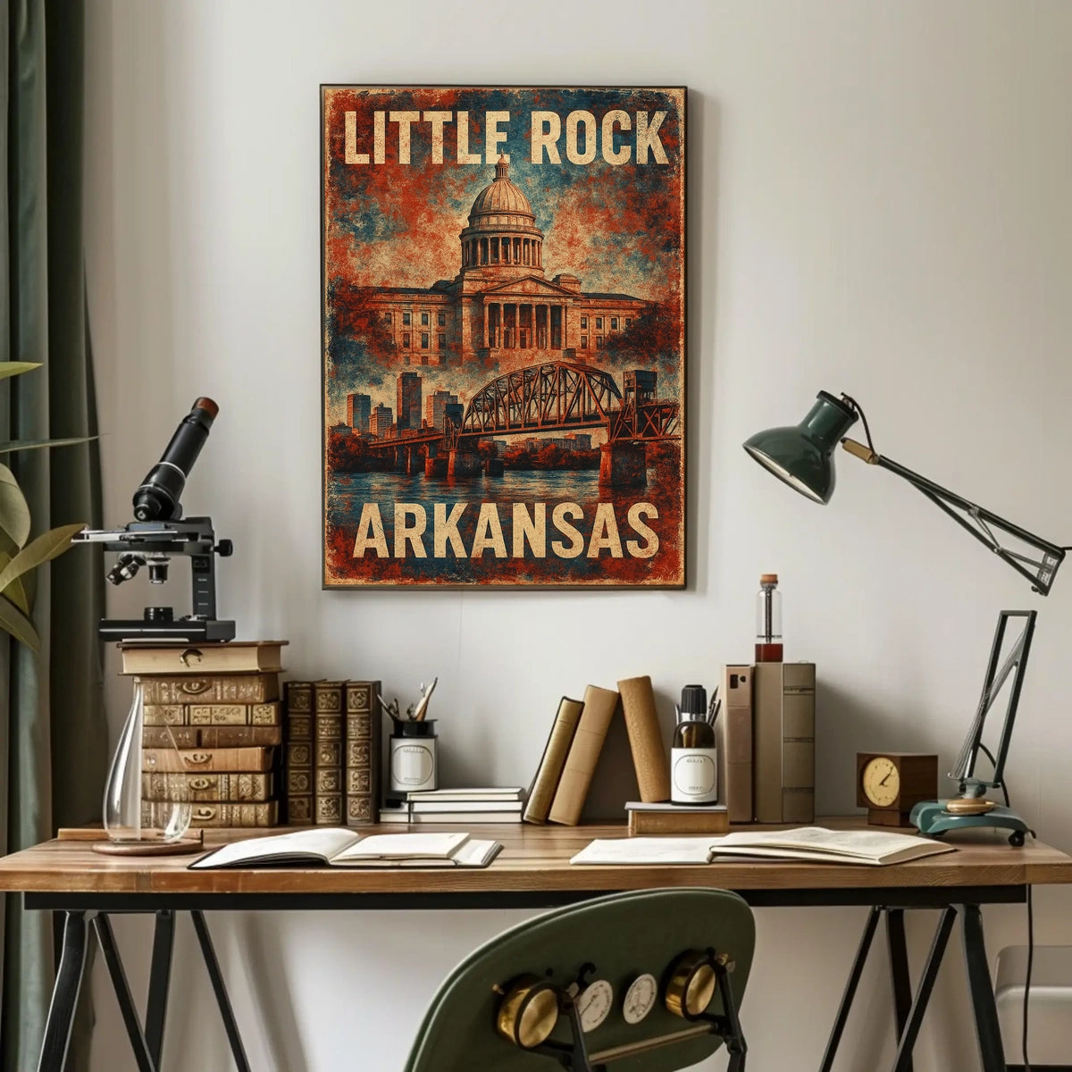 Little Rock Arkansas Skyline Minimalist Travel Poster