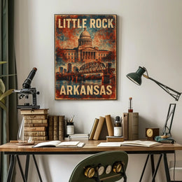 Little Rock Arkansas Skyline Minimalist Travel Poster