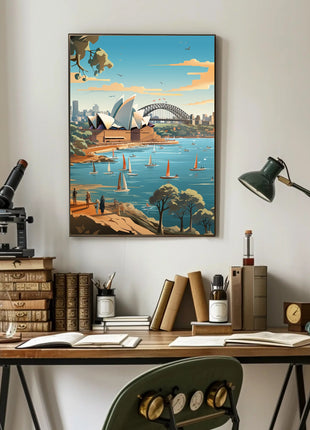 Sydney Iconic Landmarks Travel Poster