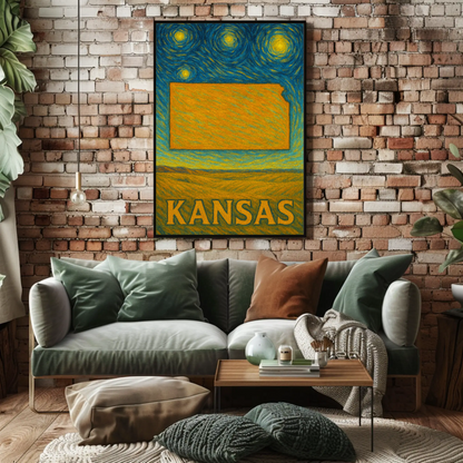 Kansas Starry Night Poster