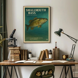Smallmouth Bass Native Fish of North America Poster