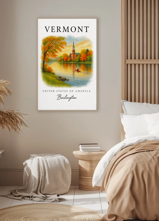 Vermont, Burlington Signature Series Vintage Travel Poster